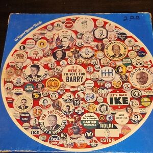 Vintage Eaton People's Choice Campaign Buttons Round 500 Piece Puzzle